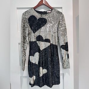Parker Sequin Heart Cocktail Dress Sz. 6